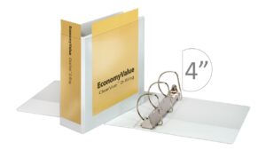 CARDINAL® ECONOMYVALUE™ CLEARVUE™ BINDER, 4" WHITE