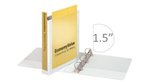 CARDINAL® ECONOMYVALUE™ CLEARVUE™ BINDER, 1.5" WHITE