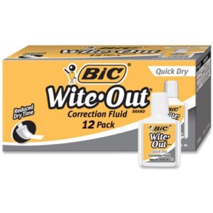 BIC® WITE-OUT® CORRECTION FLUID WITH FOAM APPLICATOR, WHITE