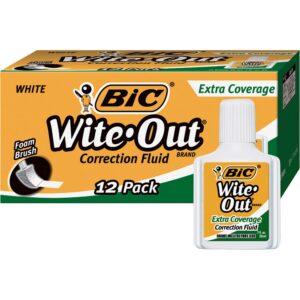 BIC® WITE-OUT® EXTRA COVERAGE CORRECTION FLUID, WHITE