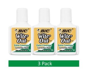 BIC® WITE-OUT® EXTRA COVERAGE CORRECTION FLUID, WHITE