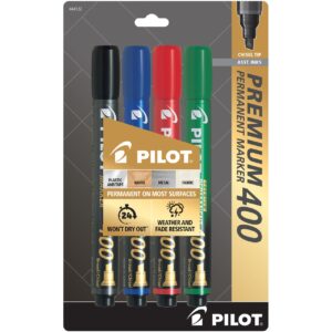 PILOT® PREMIUM 400, PERMANENT MARKER, 4 PACK ASSORTED