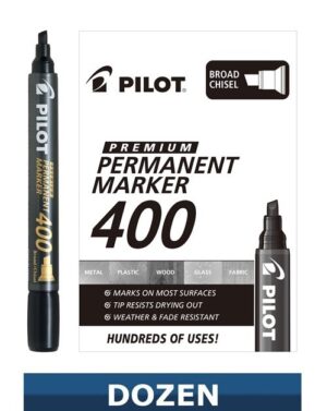 PILOT® PREMIUM 400, PERMANENT MARKER, 12 PACK BLACK
