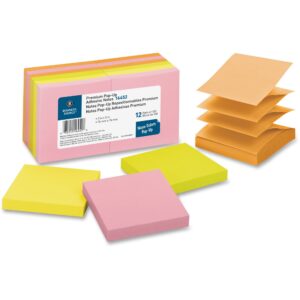 BUSINESS SOURCE® ADHESIVE NOTES ASSORTED 3" X 3"