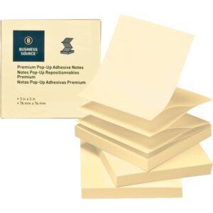 BUSINESS SOURCE® POP-UP ADHESIVE NOTES YELLOW 3" X 3"