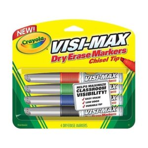 CRAYOLA® VISI-MAX™, DRY-ERASE MARKER, 4 ASSORTED COLORS