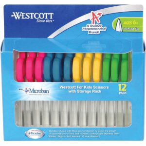 WESTCOTT® SOFT HANDLE, KIDS SCISSORS, ASSORTED COLOR, 12 PACK
