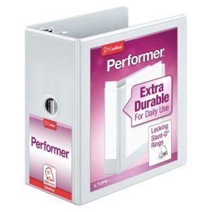 CARDINAL® PERFORMER™ CLEARVUE™ BINDER, 5" WHITE