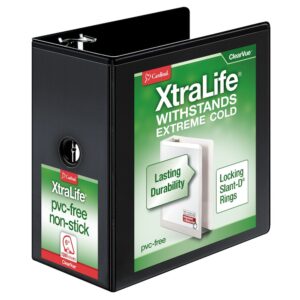 CARDINAL® XTRALIFE™ CLEARVUE™ BINDERS, 6" BLACK