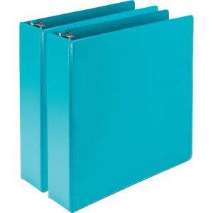 SAMSILL® EARTH'S CHOICE FASHION COLOR VIEW BINDERS, TURQUOISE 2"