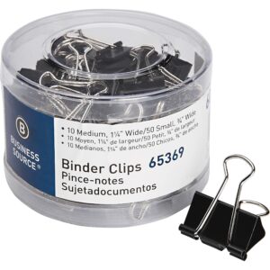 BUSINESS SOURCE® BINDER CLIPS SMALL/MEDIUM, BOCK OF 60 EACH
