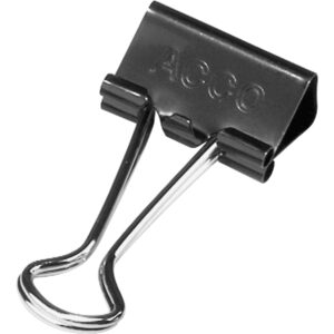 ACCO® BINDER CLIPS BLACK SMALL 3/8", 12/PACK