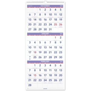 AT-A-GLANCE® 2021 THREE MONTH REFERENCE VERTICAL WALL CALENDAR, 1 EACH