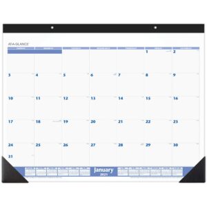 AT-A-GLANCE® 2021 MONTHLY DESK PAD WALL CALENDAR BLUE, 1 EACH