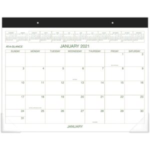 AT-A-GLANCE® 2021 TWO-COLOR MONTHLY DESK PAD WALL CALENDAR, 1 EACH
