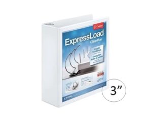 CARDINAL® ExpressLoad™ ClearVue™ BINDERS, 3" WHITE