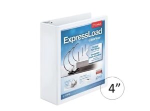 CARDINAL® EXPRESSLOAD™ CLEARVUE™ BINDERS, 4" WHITE