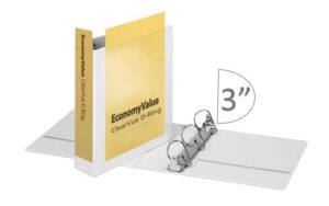 CARDINAL® ECONOMYVALUE™ CLEARVUE™ BINDER, 3" WHITE