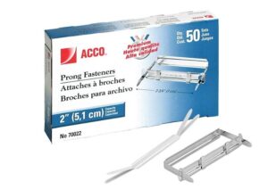 ACCO® PREMIUM FASTENERS FOR STANDARD 2-HOLE PUNCH, 2 3/4", 2" CAPACITY