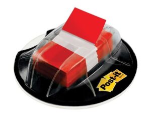 POST-IT® FLAGS WITH DESK GRIP DISPENSER, 1" WIDE, RED, 200 FLAGS/PACK