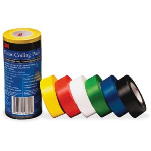 SCOTCH®  3M VINYL TAPE 764 COLOR, 094 W X 65.61 FT, 6/PACK ASSORED