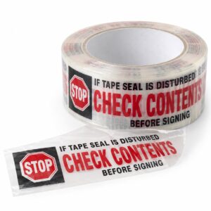 Printed Tape “Stop Check Content”, 2” x 110Yds