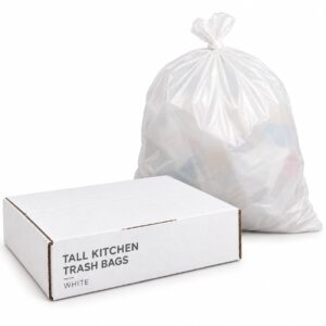 Heavy-Duty Tall Kitchen Trash Bags White